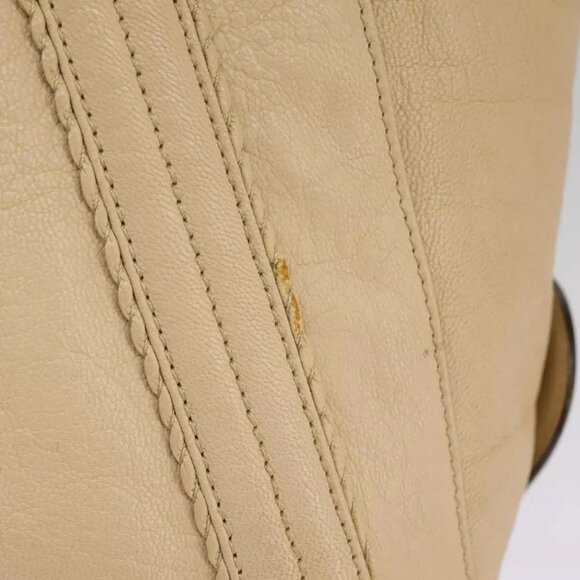 Chloe Tote Bag Leather Beige Gold Auth - Picture 8 of 16